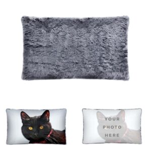 Faux fur cat photo pillowcase