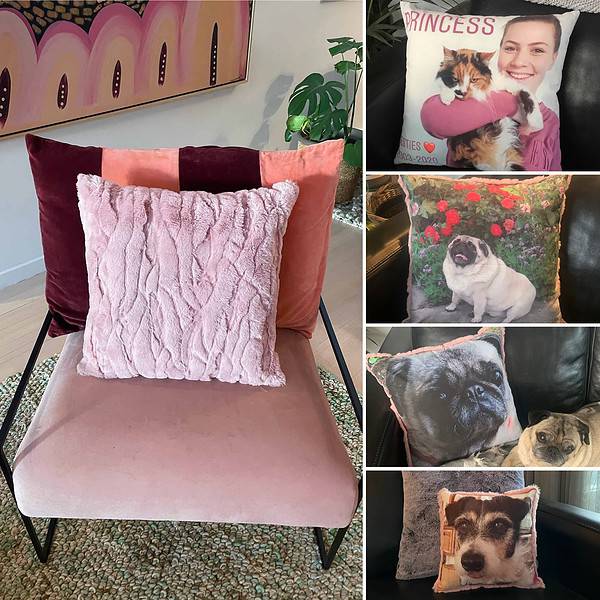 Memorial Keepsakes. Pet Memorial Photo cushions and pillows.