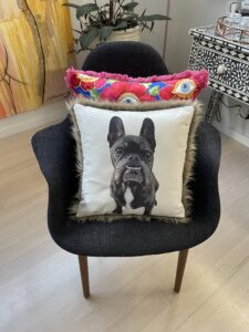 Dog Memorial Photo Cushion. Pet Memorial Gifts Australia. Dog Pillow. Personalised dog memorial gifts Australia.